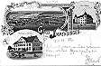 Litho von Immendingen, gelaufen, vom 19.08.1899, mit Gasthaus Falken und Schloss